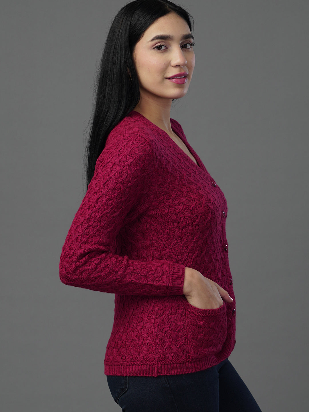 Virsa Venice Velvet Self Cardigan