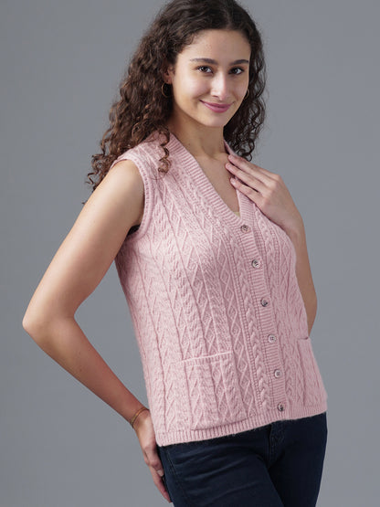 Virsa Timeless Cable Knit V-Neck Vest cardigan