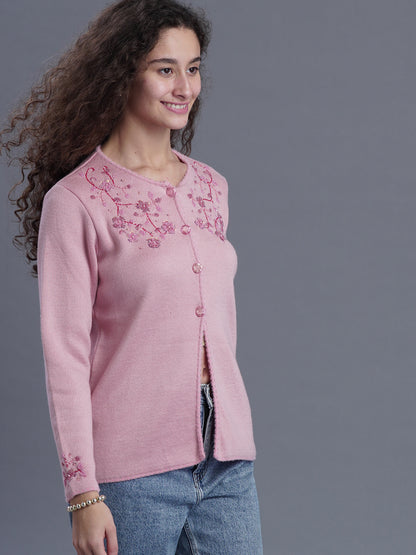 Twilight Bloom Jacquard Cardigan