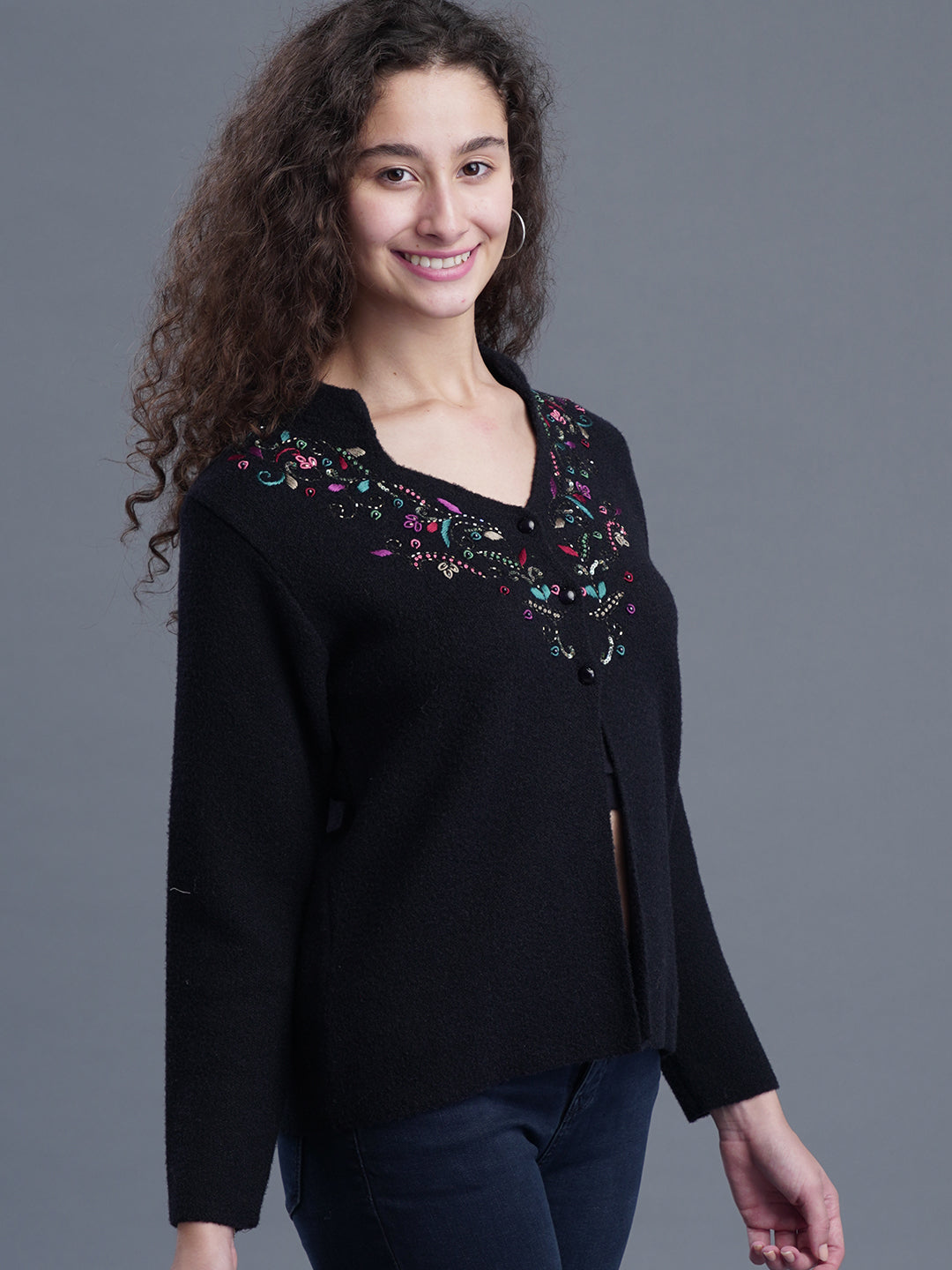  Evening Weave V-Neck Cardigan