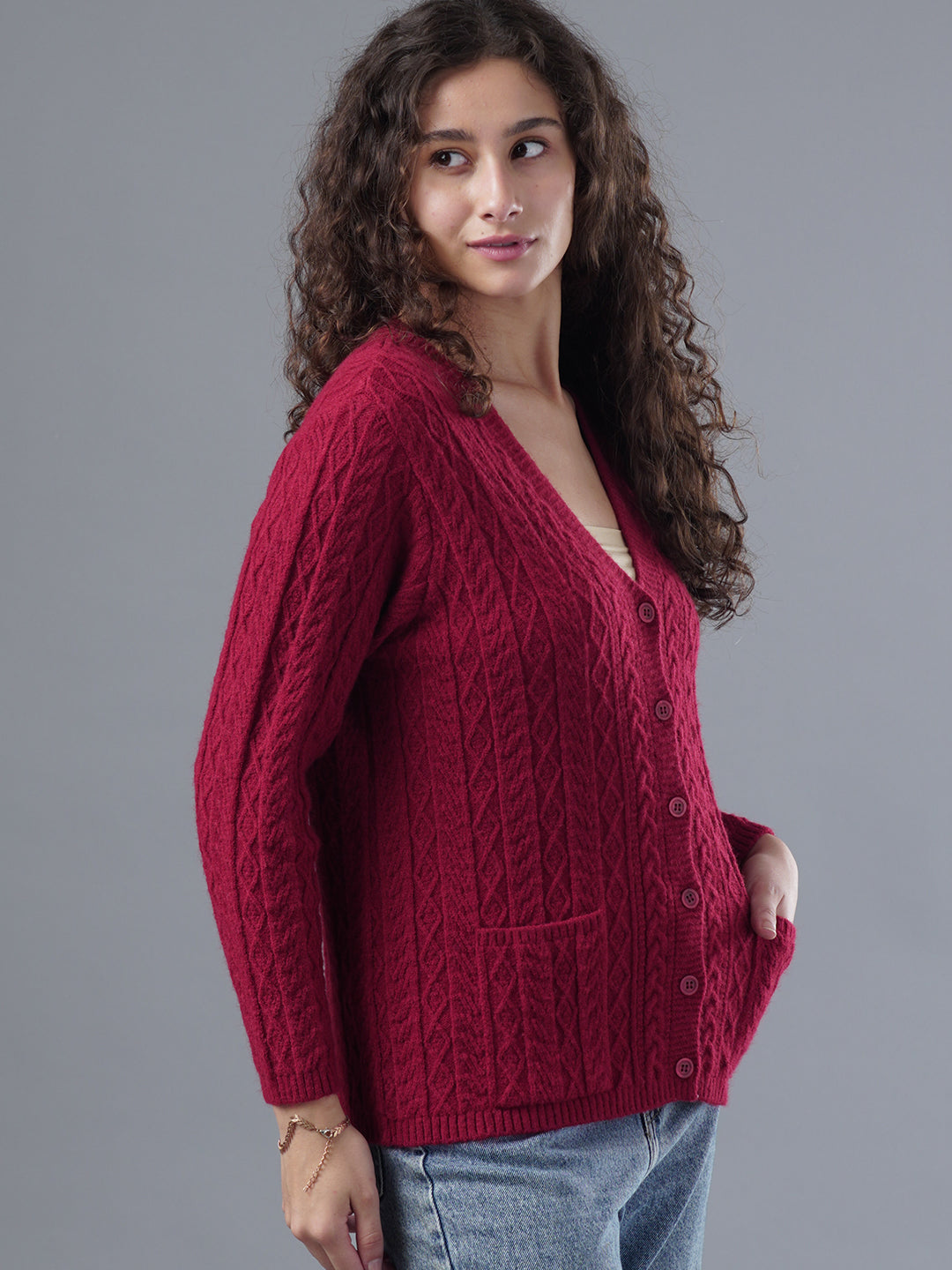 Virsa Cozy Cable Knit Cardigan