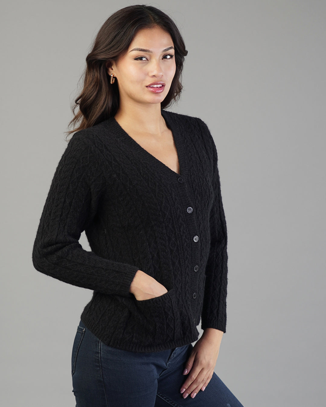 Leona V-Neck Knit Cardigan