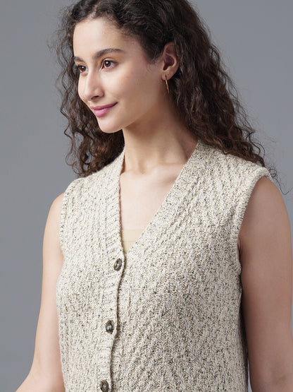 Virsa Classic V-Neck Knitted Vest Cardigan