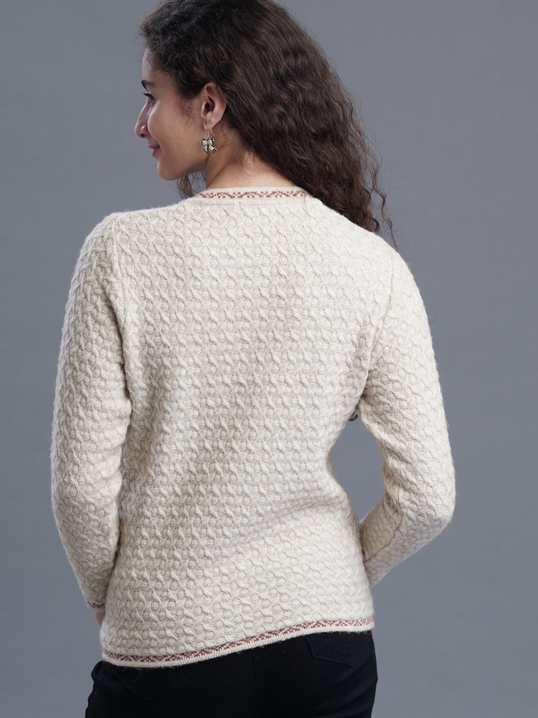 Half-Button closure V-Neck Cardigan