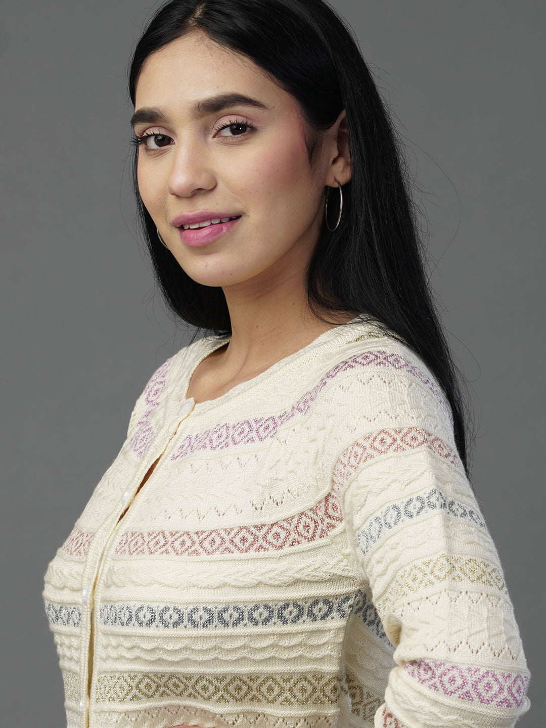 The Ivory Lattice V-Neck