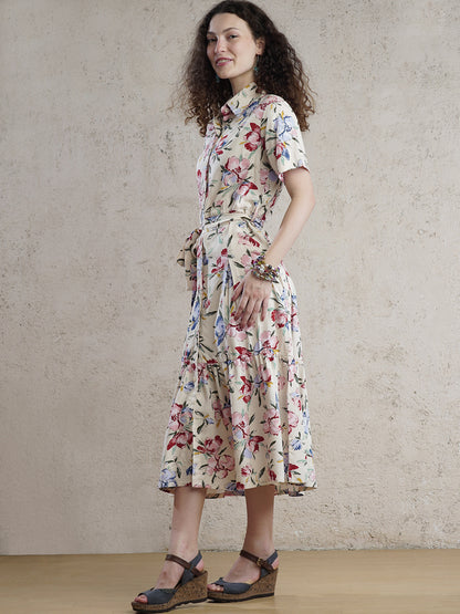 Lisbon Bloom Floral Midi Dress
