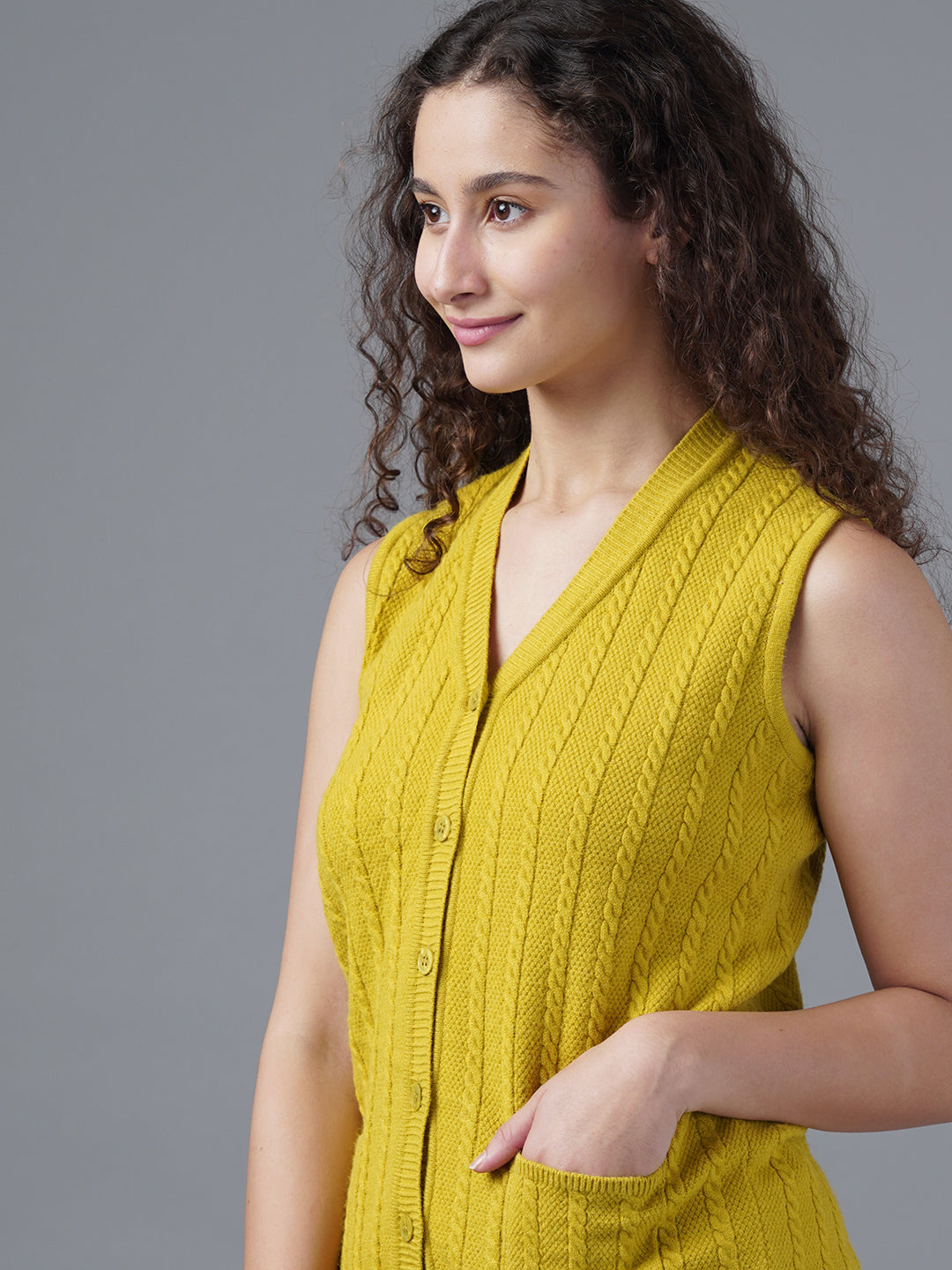 Virsa Shawl Collar Knit Vest cardigan