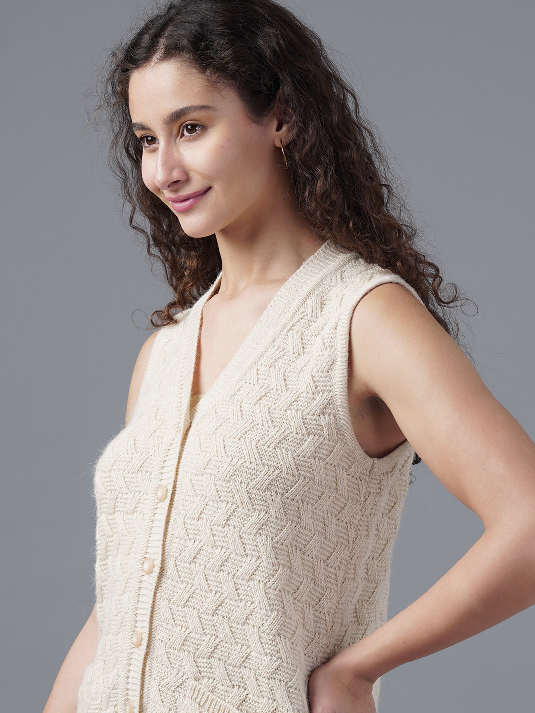Virsa Heritage Chevron Knit Vest Cardigan