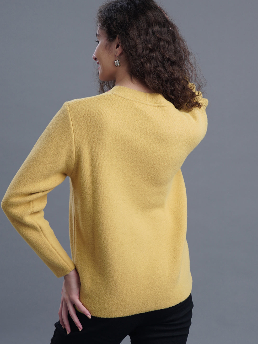  Velour Crest Jacquard Cardigan