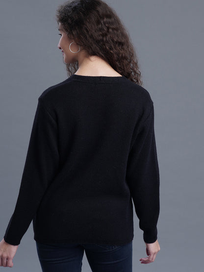 V-Neck Jacquard Cardigan