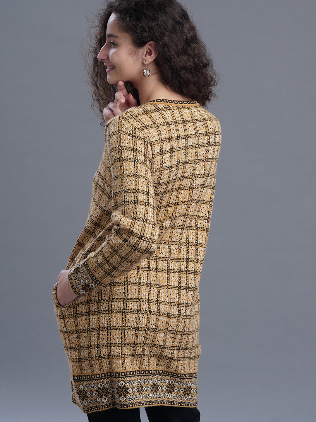 Emerald Echo Jacquard CARDIGAN