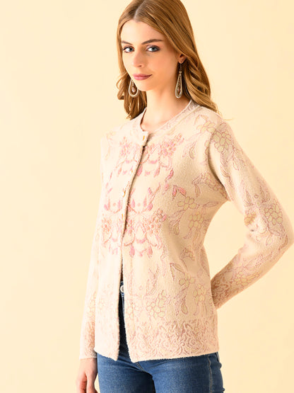 Classic Embroidered Buttoned Cardigan