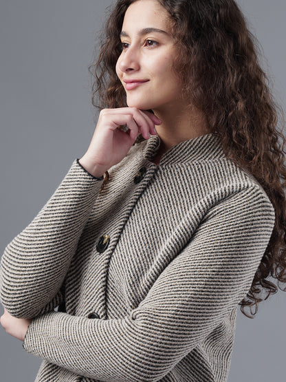 Virsa Textured Knit Longline Cardigan