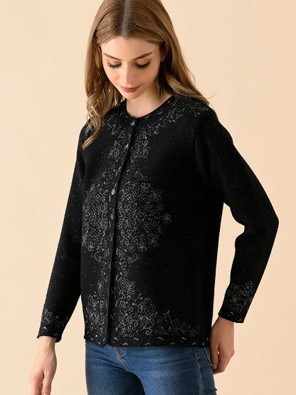 Luxe Embroidered Knit Cardigan