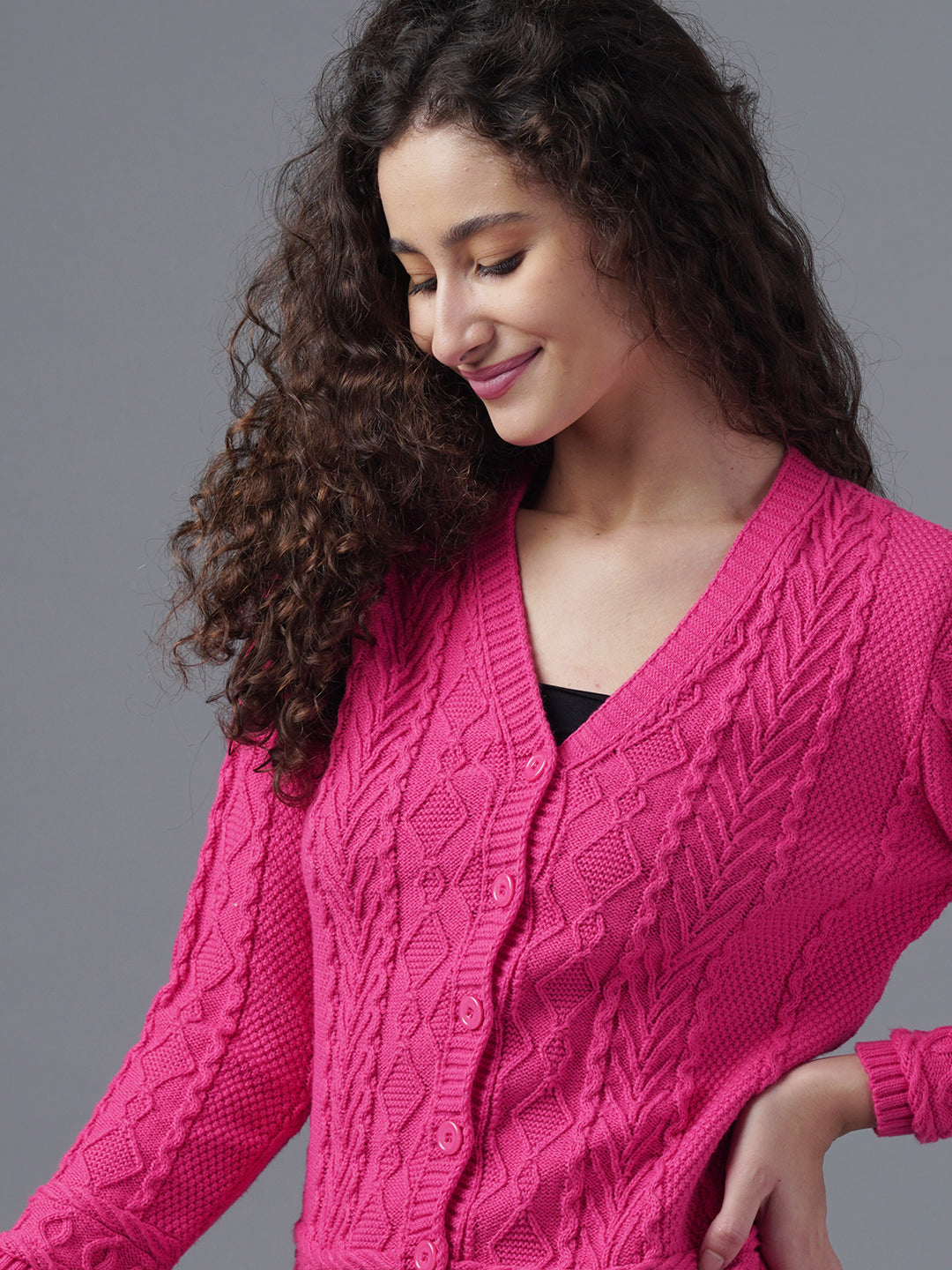 Virsa Intricate Cable Knit Cardigan