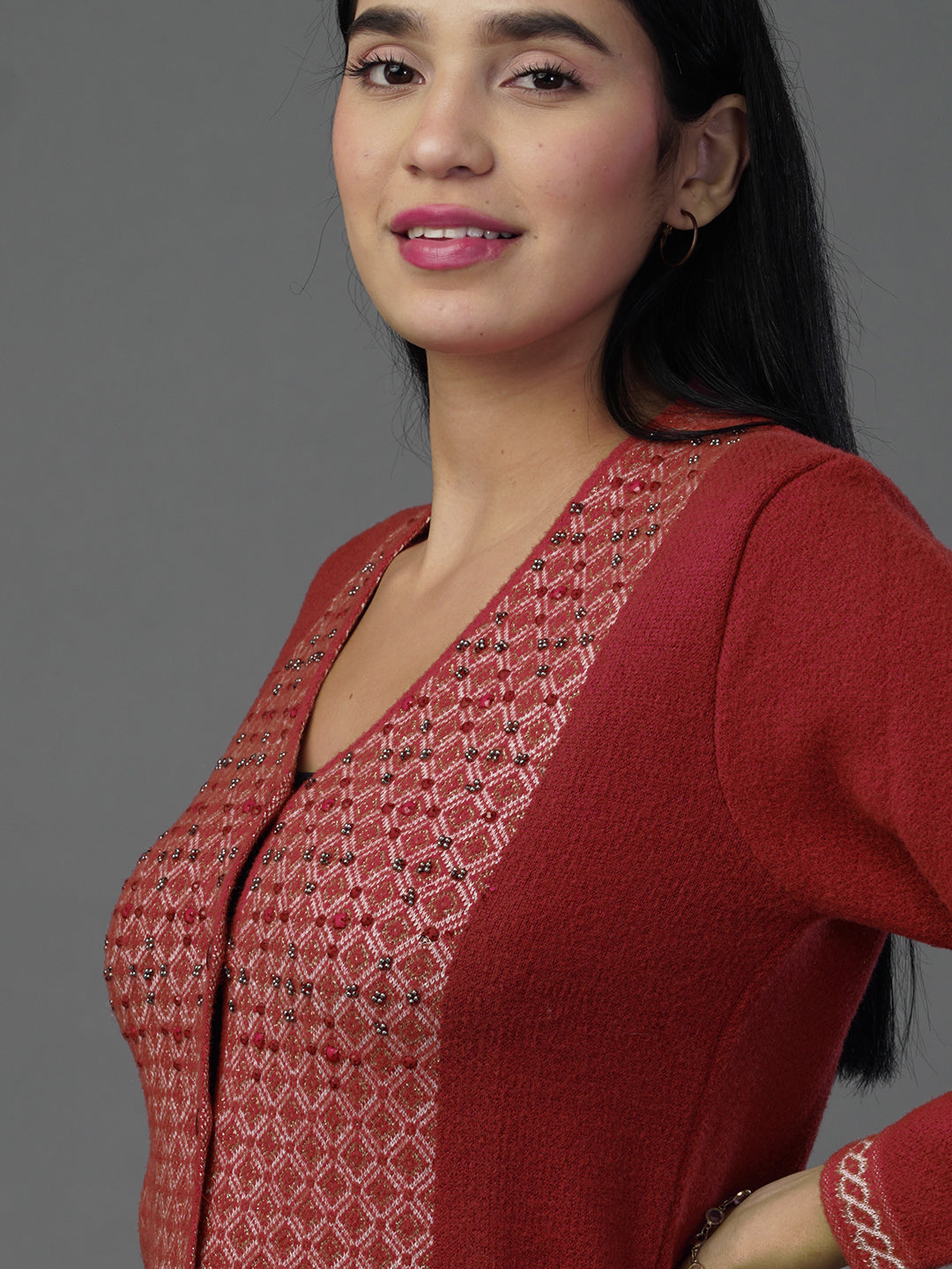 The Burgundy Bloom Jacquard Essential