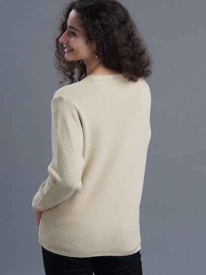 V-Neck Jacquard Cardigan