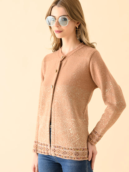 Textured Knit Casual Cardigan