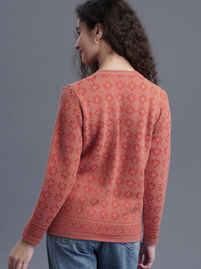 Premium Jacquard Cardigan – Round Neck