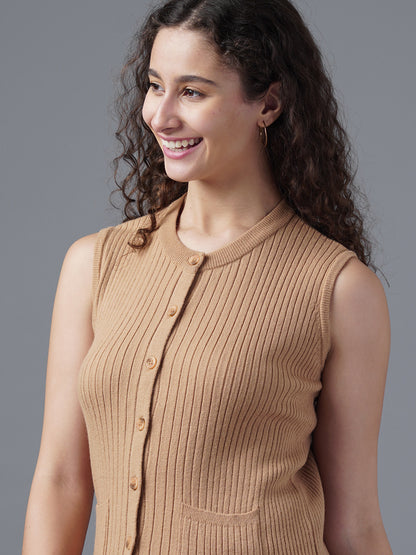 Virsa Ribbed Knit Vest cardigan