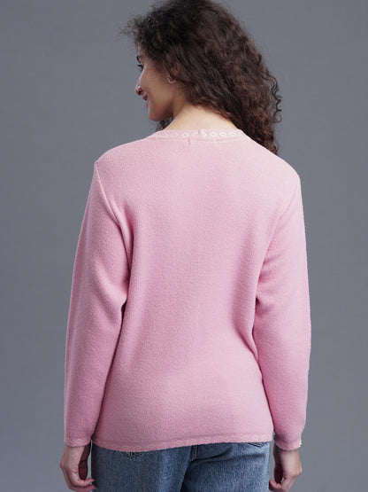 V-Neck Jacquard Cardigan