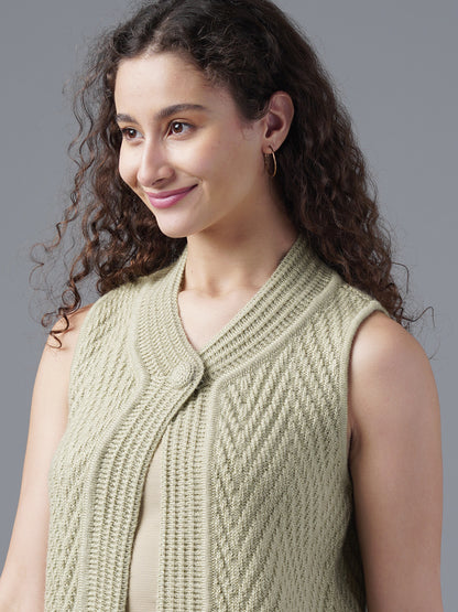 Virsa Chevron Knit Single-Button Vest