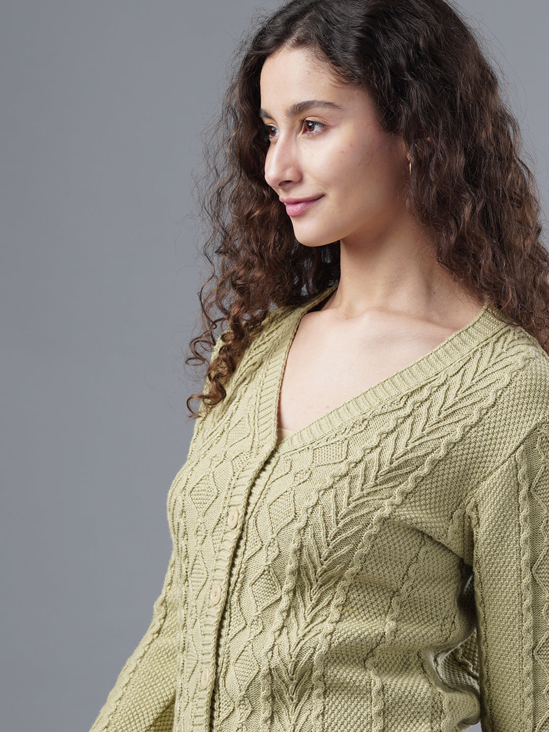 Virsa Intricate Cable Knit Cardigan