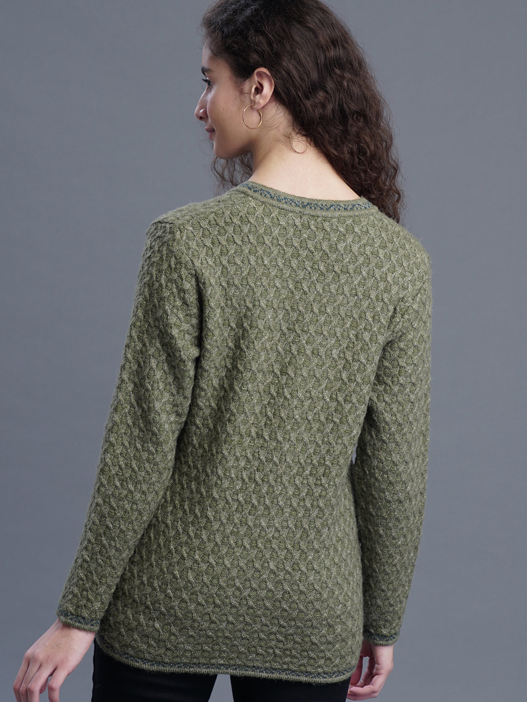 Half-Button closure V-Neck Cardigan