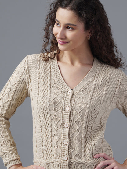 Virsa Intricate Cable Knit Cardigan