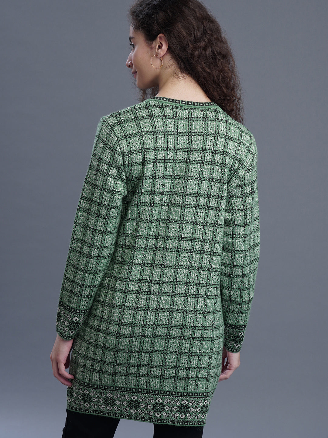 Emerald Echo Jacquard CARDIGAN
