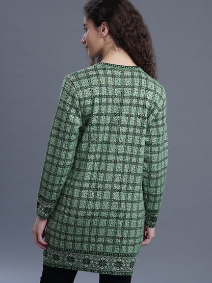 Emerald Echo Jacquard CARDIGAN