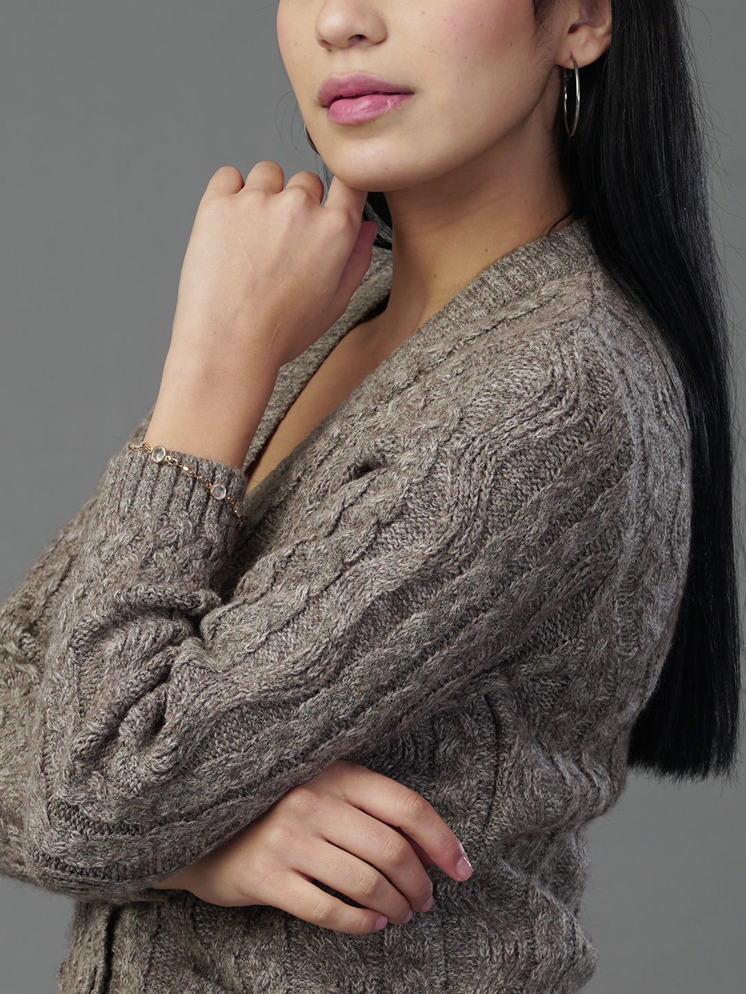 The Anthra Shadow Geometric Knit