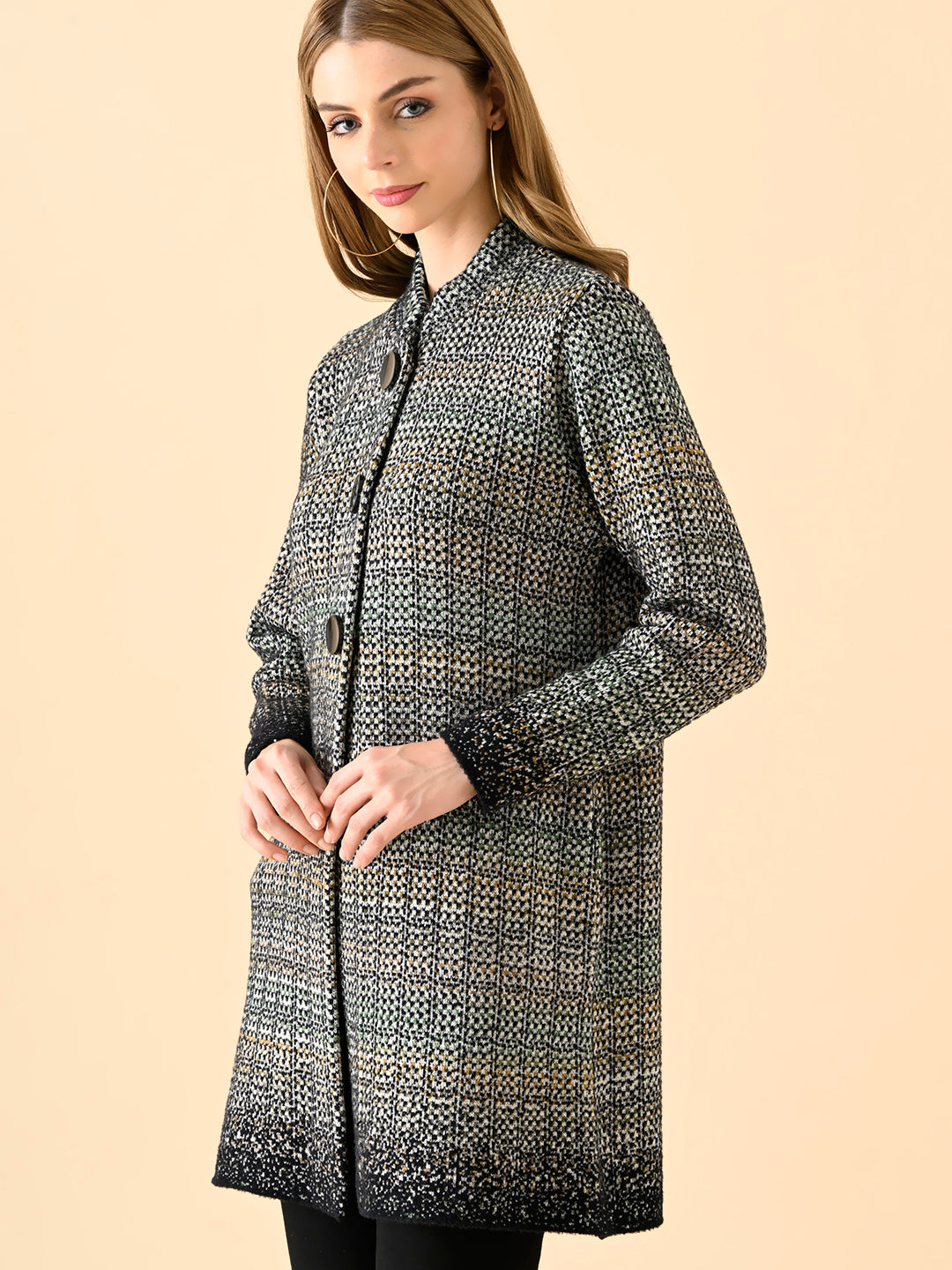 Gradient Knit Long Cardigan