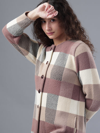 Virsa Cozy Plaid Long Cardigan