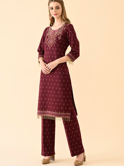 Ruby Bloom Embroidered Kurta Set