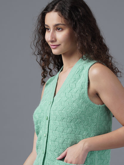 Virsa Heritage Chevron Knit Vest Cardigan