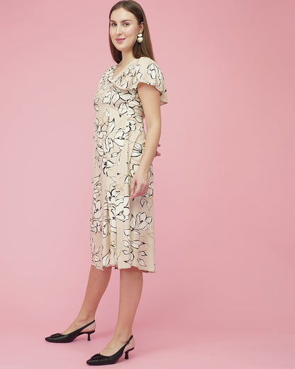 Ivory Bloom Sketch Dress