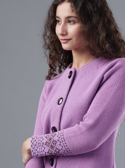 Virsa Border Pattern Longline Cardigan