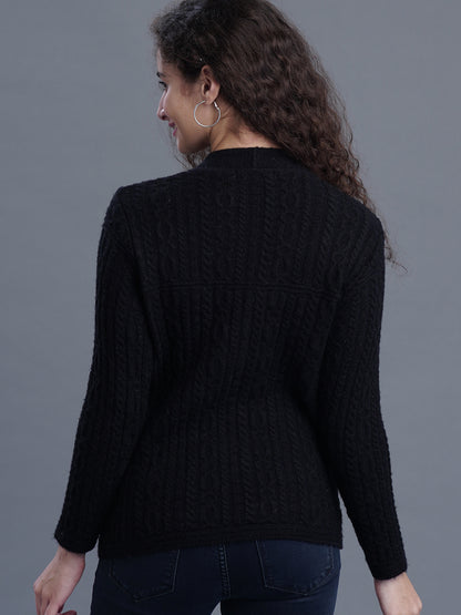  FrostFern Round-Neck Cardigan