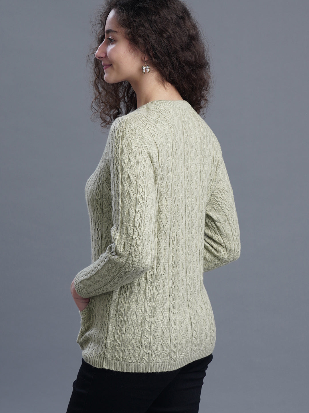  Misty Loop Round-Neck Cardigan