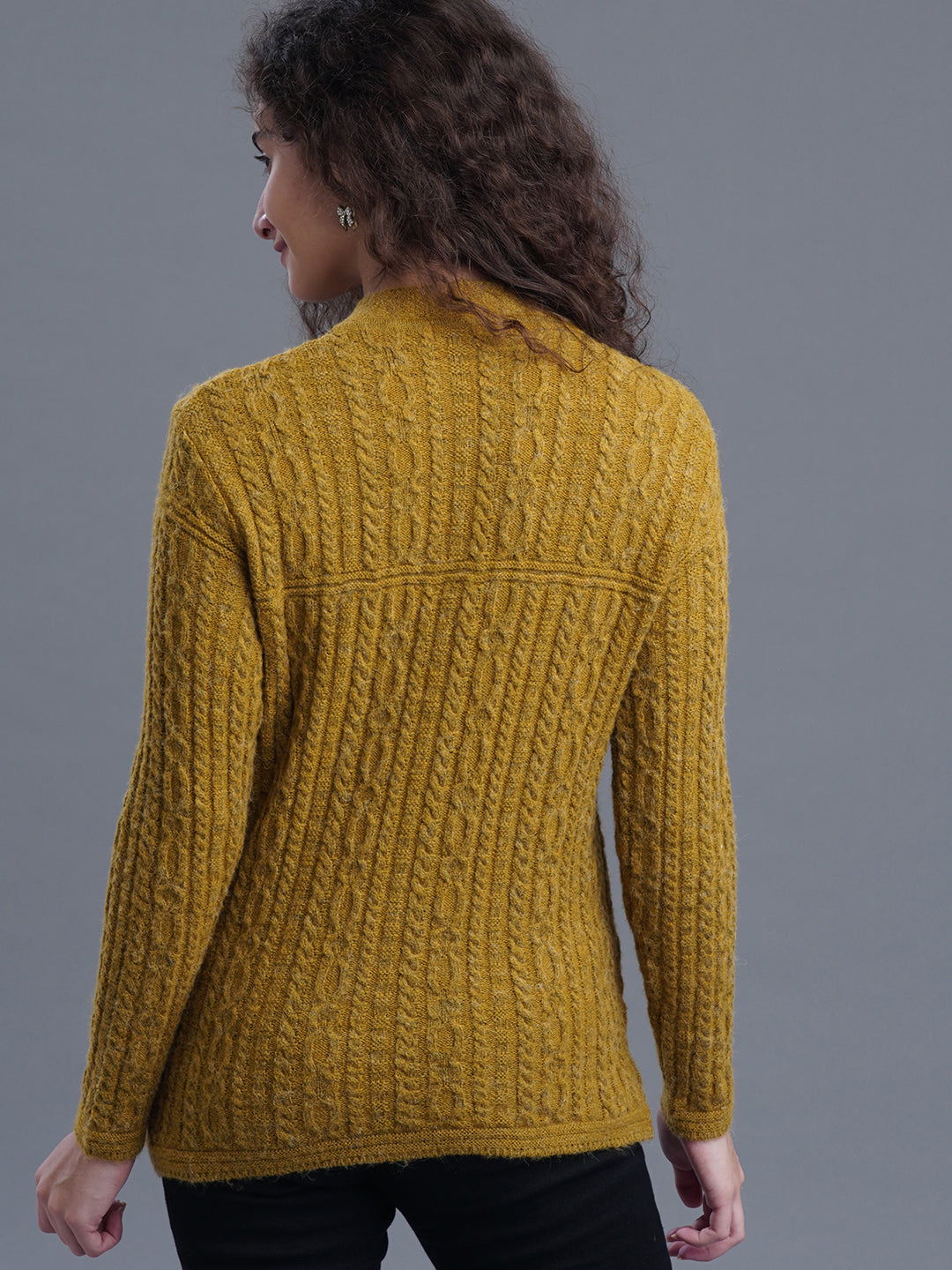  FrostFern Round-Neck Cardigan