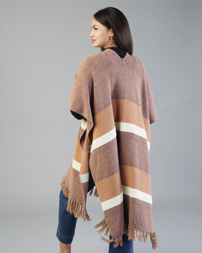 Marlowe Striped Poncho