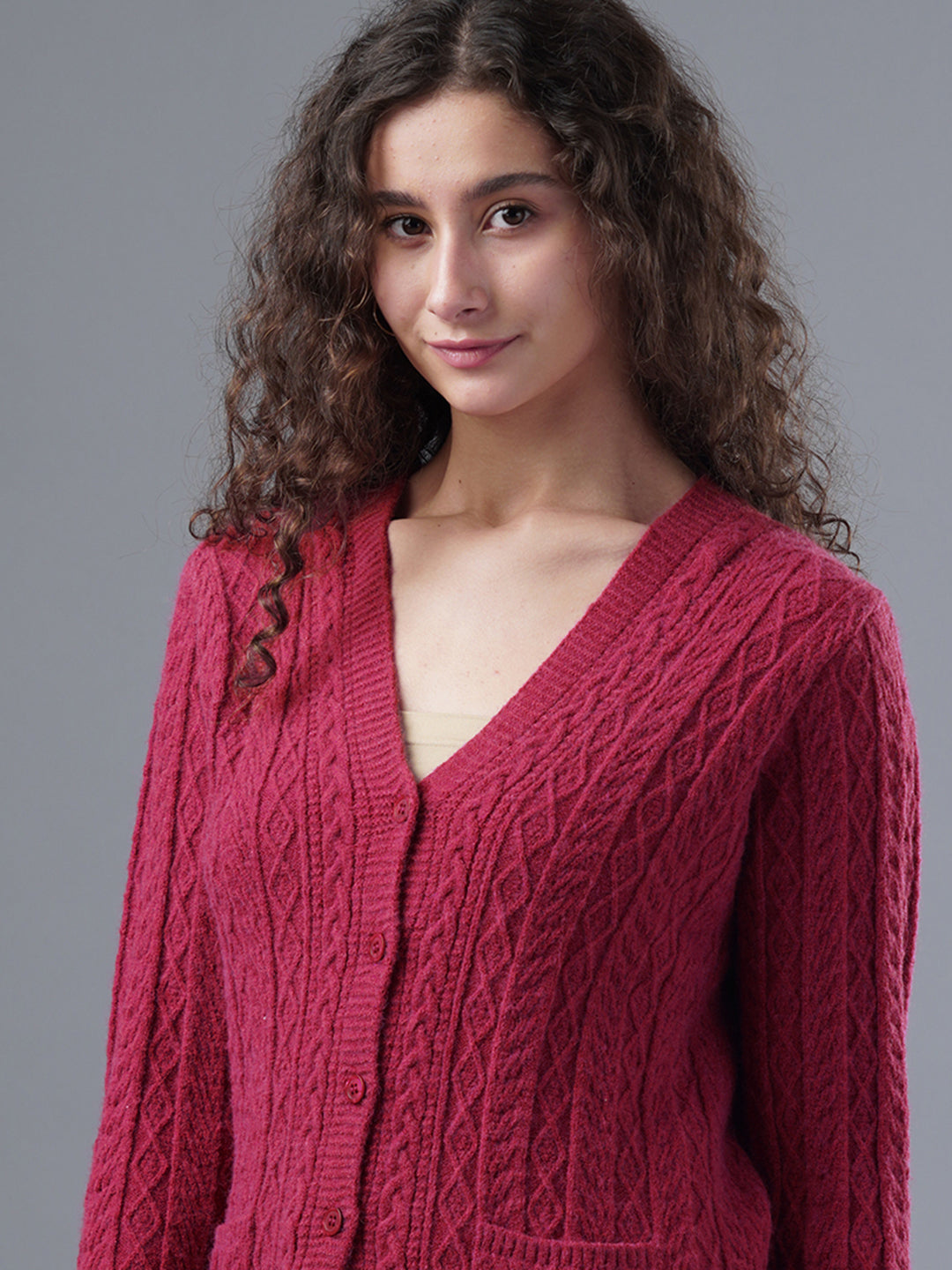 Virsa Cozy Cable Knit Cardigan