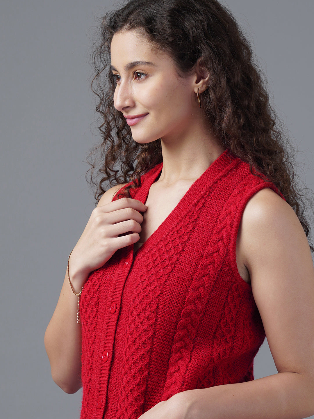 Virsa Diamond Weave V-Neck Vest