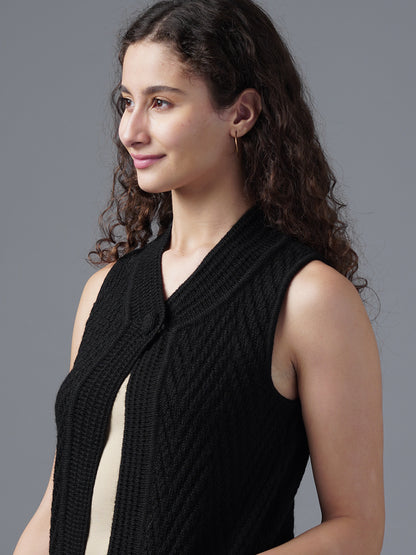 Virsa Chevron Knit Single-Button Vest