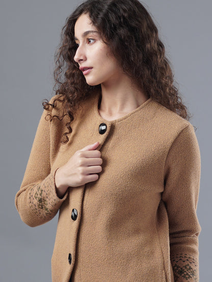 Virsa Border Pattern Longline Cardigan