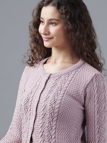 Virsa Textured Round Neck Cardigan