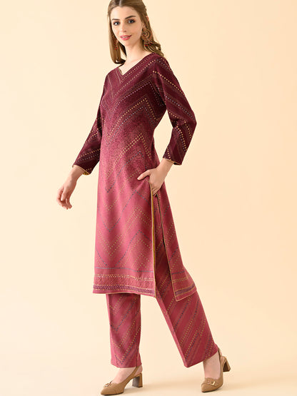 Chevron Pattern Kurta with Coordinated Pants
