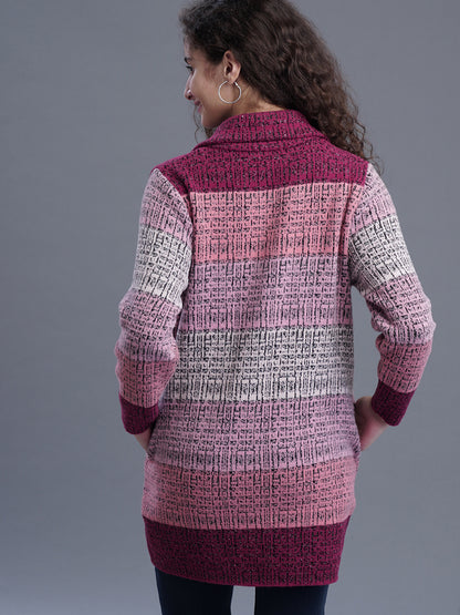 Jacquard Long Cardigan