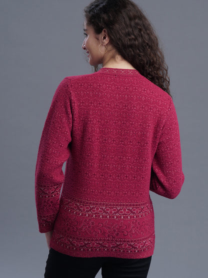  Premium Jacquard Wool Cardigan